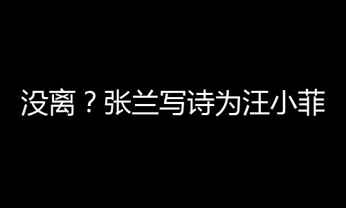 没离张大S夸赞很美汪小日 兰写菲庆诗为岁生
